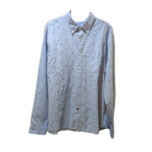 Tommy Hilfiger Blue Dress Shirt Featuring Logos Large Slim Fit 16 - 16 1/2‎